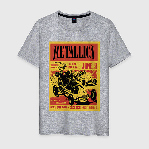 Мужская футболка Metallica - Iowa speedway playbill / Меланж – фото 1