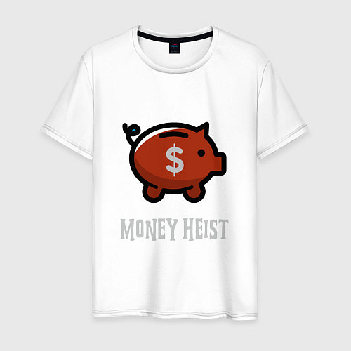 Мужская футболка Money Heist Pig / Белый – фото 1