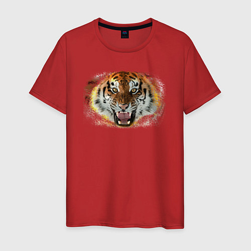 Мужская футболка Пламенный тигр / Красный – фото 1
