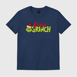 Футболка хлопковая мужская Papa Grinch Family, цвет: тёмно-синий