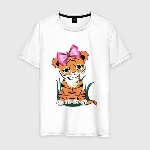 Мужская футболка Тигр девочка / Белый – фото 1