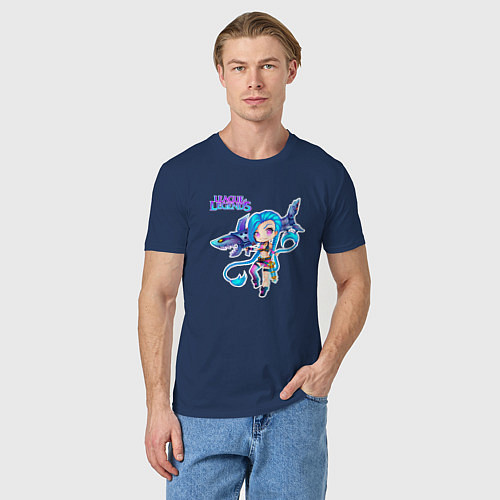 Мужская футболка JINX ARCANE ЛИГА ЛЕГЕНД / Тёмно-синий – фото 3