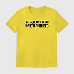 Мужская футболка НИ СТЫДА, НИ СОВЕСТИ НИЧЕГО ЛИШНЕГО
