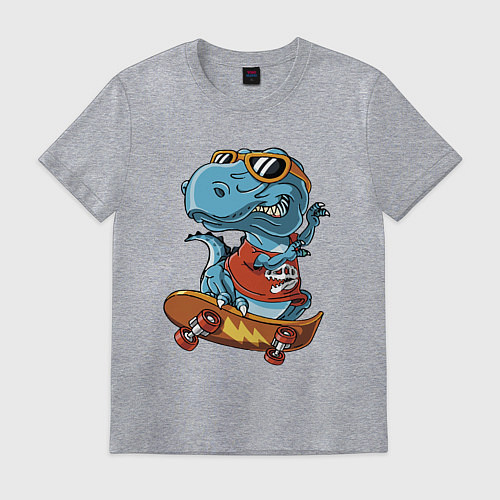 Мужская футболка The dinosaur Skater / Меланж – фото 1