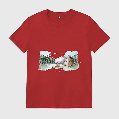 Мужская футболка Поход в горы / Красный – фото 1