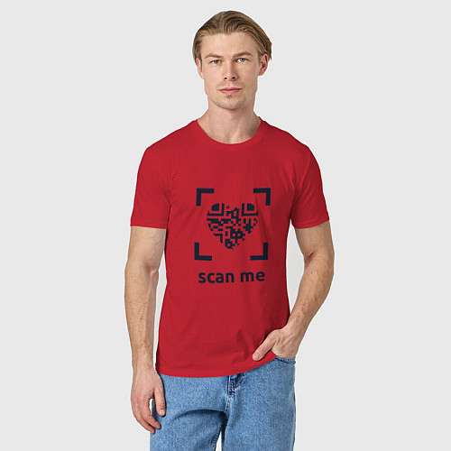 Мужская футболка Scan Me - Heart / Красный – фото 3