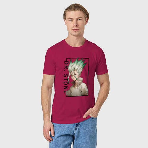 Мужская футболка Доктор Стоун Сенку Ишигами / Маджента – фото 3