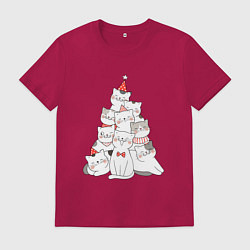 Мужская футболка НОВОГОДНЯЯ ЕЛКА ИЗ КОТОВ