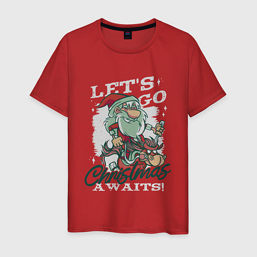 Мужская футболка Christmas Awaits / Красный – фото 1