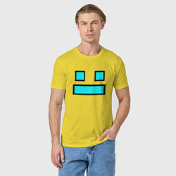 Футболка хлопковая мужская GEOMETRY DASH FACE SMILE, цвет: желтый — фото 2