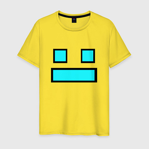 Мужская футболка GEOMETRY DASH FACE SMILE / Желтый – фото 1