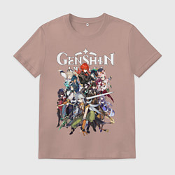Мужская футболка ПЕРСОНАЖИ GENSHIN IMPACT ЛОГО