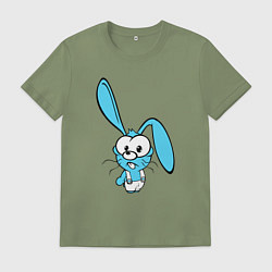 Мужская футболка Заяц пучеглазый голубенький