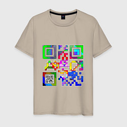 Футболка хлопковая мужская Color QR, цвет: миндальный