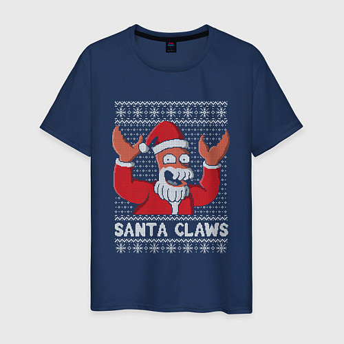Мужская футболка ЗОЙДБЕРГ КЛАУС, SANTA CLAWS ФУТУРАМА / Тёмно-синий – фото 1