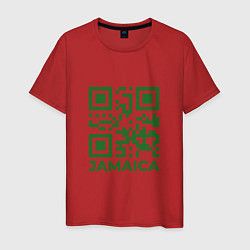 Футболка хлопковая мужская QR Jamaica, цвет: красный