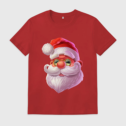 Мужская футболка Голова Санты! / Красный – фото 1