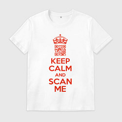 Мужская футболка Keep calm and scan me - fuck off