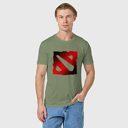 Футболка хлопковая мужская ЧЁРНО КРАСНОЕ ЛОГО ДОТА 2 DOTA 2 LOGO, цвет: авокадо — фото 2