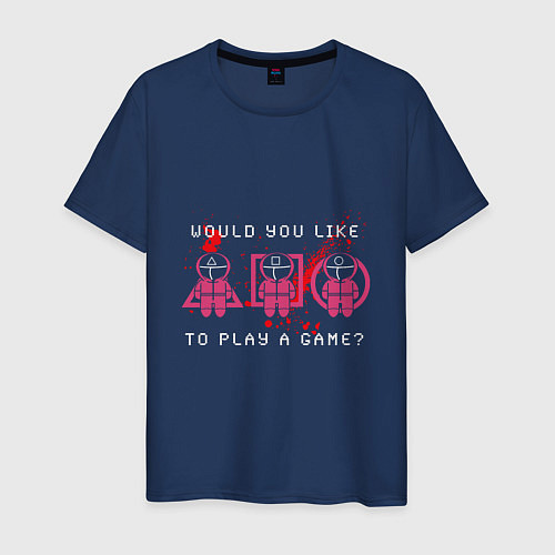 Мужская футболка To Play A Game? / Тёмно-синий – фото 1