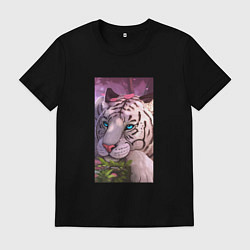 Футболка хлопковая мужская Милашка киса, цвет: черный