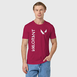 Футболка хлопковая мужская Valorant - Logo, цвет: маджента — фото 2
