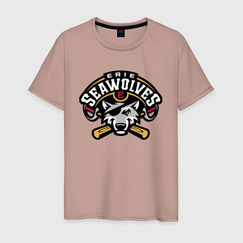 Мужская футболка Sea Wolves - baseball team / Пыльно-розовый – фото 1