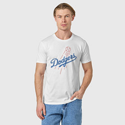 Футболка хлопковая мужская Los Angeles Dodgers baseball, цвет: белый — фото 2