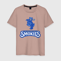 Футболка хлопковая мужская Tennessee smokies - baseball team, цвет: пыльно-розовый