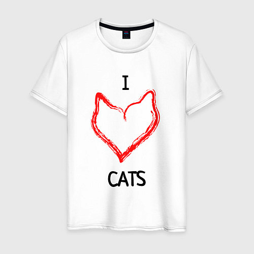 Мужская футболка I Люблю Cats / Белый – фото 1