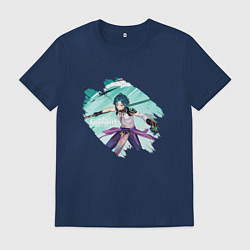 Футболка хлопковая мужская СЯО ГЕНШИН ИМПАКТ GENSHIN IMPACT, цвет: тёмно-синий