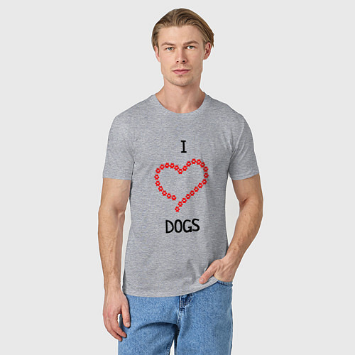 Мужская футболка I Люблю Dogs / Меланж – фото 3