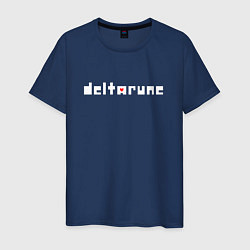 Футболка хлопковая мужская Deltarune logo надпись, цвет: тёмно-синий
