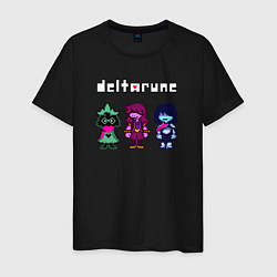 Футболка хлопковая мужская Deltarune лого персонажи, цвет: черный