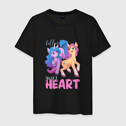 Футболка хлопковая мужская My Little Pony Follow your heart, цвет: черный