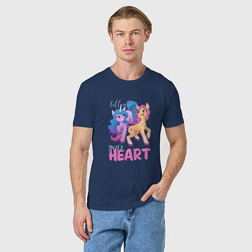 Мужская футболка My Little Pony Follow your heart / Тёмно-синий – фото 3