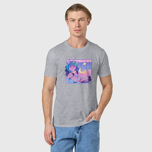 Мужская футболка Космическая Иззи / Меланж – фото 3