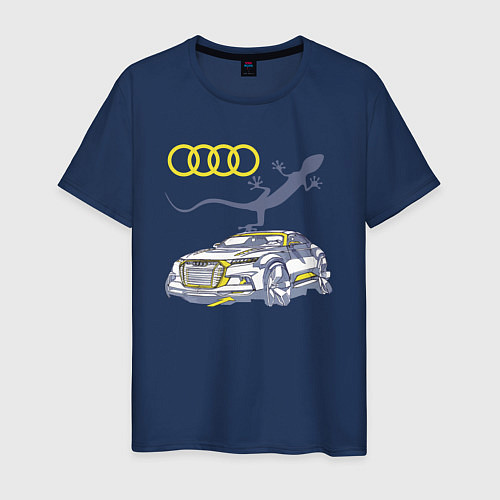 Мужская футболка Audi Quattro - зачётное точило! / Тёмно-синий – фото 1