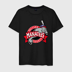 Футболка хлопковая мужская Brevard County Manatees - baseball team, цвет: черный