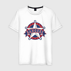 Футболка хлопковая мужская Texas Rangers -baseball team, цвет: белый