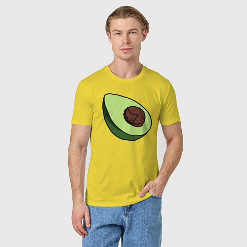 Мужская футболка Котоавокадо / Желтый – фото 3
