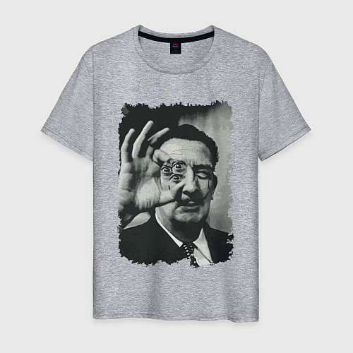 Мужская футболка Salvador Dali - crazy face / Меланж – фото 1