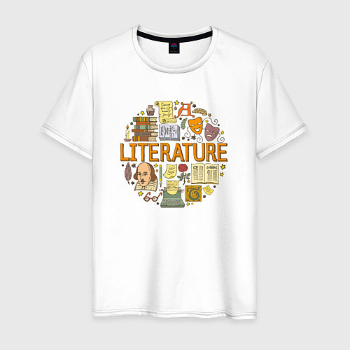 Мужская футболка Литература! / Белый – фото 1