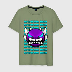 Мужская футболка GEOMETRY DASH ФИОЛЕТОВЫЙ ДЕМОН ГЕОМЕТРИЯ