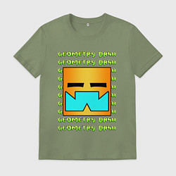 Футболка хлопковая мужская GEOMETRY DASH КЛАССИКА УРОВЕНЬ, цвет: авокадо
