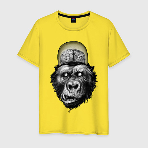 Мужская футболка Gorilla brains / Желтый – фото 1