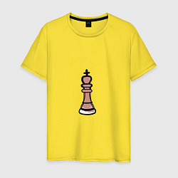 Футболка хлопковая мужская Шахматный король граффити, цвет: желтый