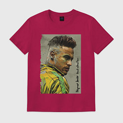 Футболка хлопковая мужская Neymar Junior - Brazil national team, цвет: маджента