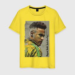 Футболка хлопковая мужская Neymar Junior - Brazil national team, цвет: желтый