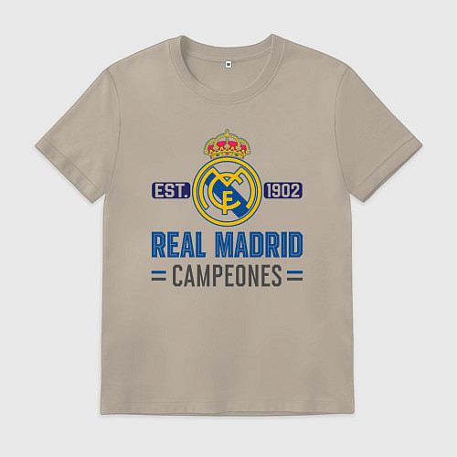 Мужская футболка Real Madrid Реал Мадрид / Миндальный – фото 1